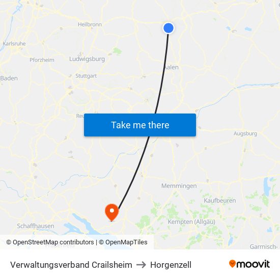 Verwaltungsverband Crailsheim to Horgenzell map