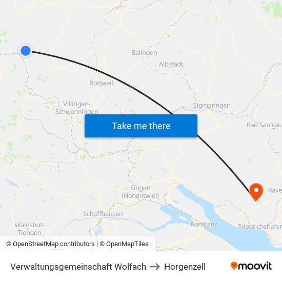 Verwaltungsgemeinschaft Wolfach to Horgenzell map