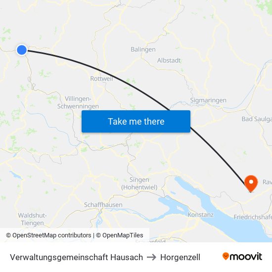 Verwaltungsgemeinschaft Hausach to Horgenzell map