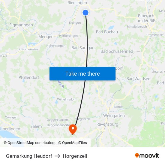 Gemarkung Heudorf to Horgenzell map