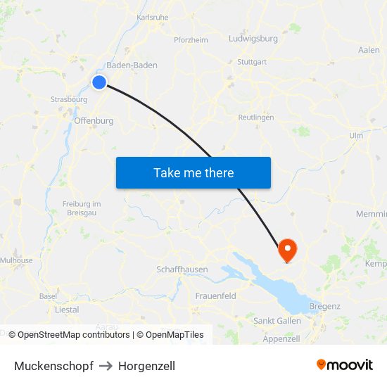 Muckenschopf to Horgenzell map