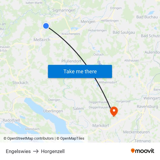 Engelswies to Horgenzell map