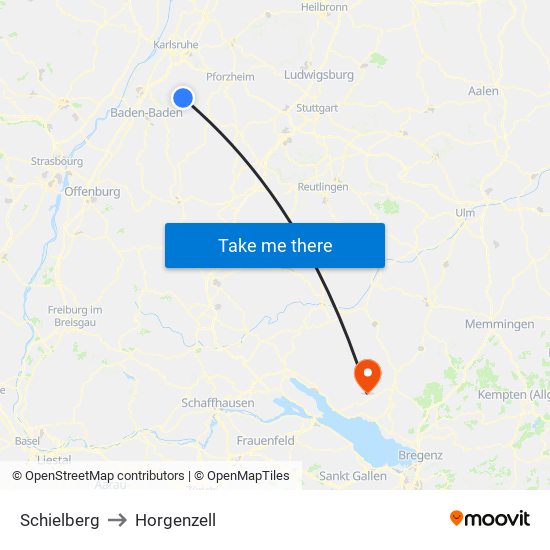 Schielberg to Horgenzell map