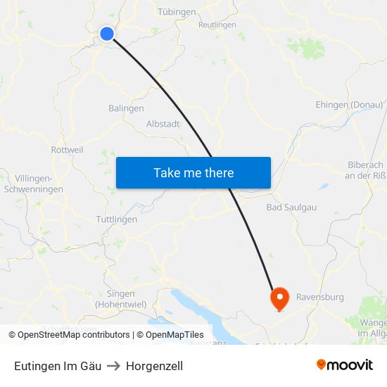 Eutingen Im Gäu to Horgenzell map