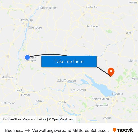 Buchheim to Verwaltungsverband Mittleres Schussental map