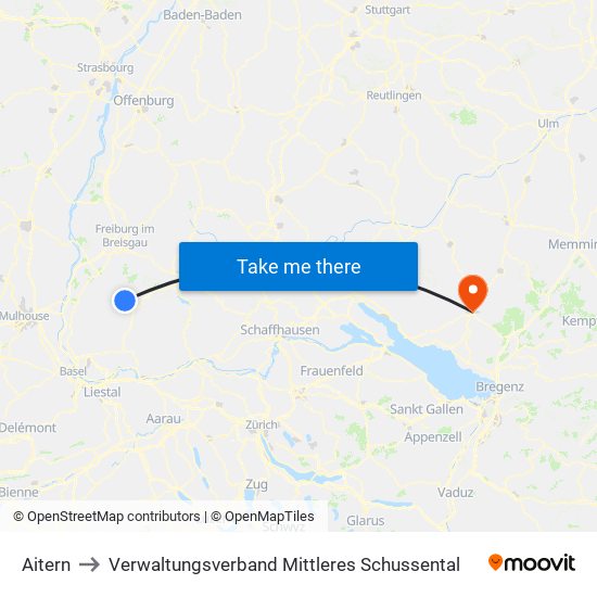 Aitern to Verwaltungsverband Mittleres Schussental map