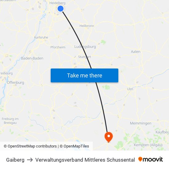 Gaiberg to Verwaltungsverband Mittleres Schussental map