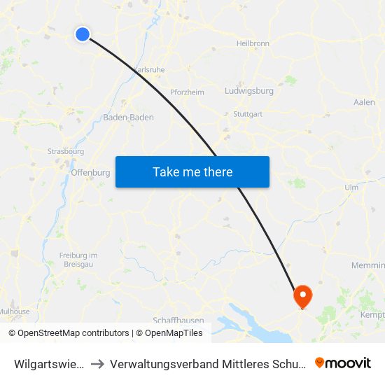 Wilgartswiesen to Verwaltungsverband Mittleres Schussental map