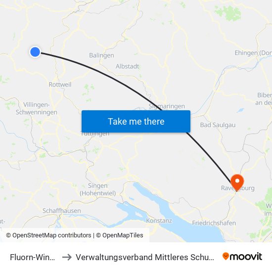 Fluorn-Winzeln to Verwaltungsverband Mittleres Schussental map