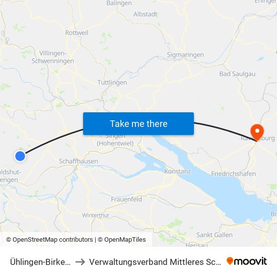 Ühlingen-Birkendorf to Verwaltungsverband Mittleres Schussental map