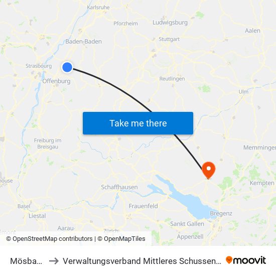 Mösbach to Verwaltungsverband Mittleres Schussental map