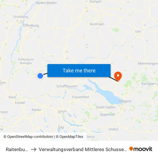 Raitenbuch to Verwaltungsverband Mittleres Schussental map