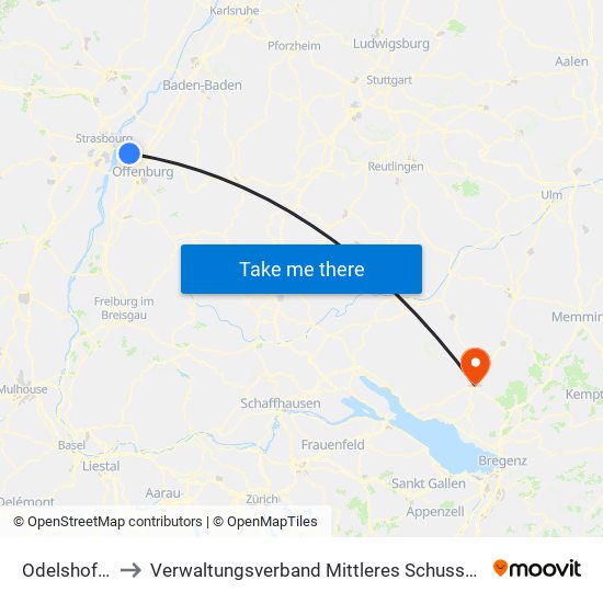 Odelshofen to Verwaltungsverband Mittleres Schussental map