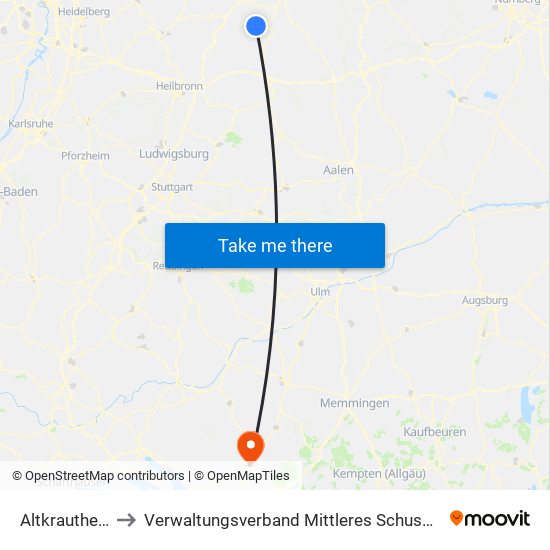 Altkrautheim to Verwaltungsverband Mittleres Schussental map