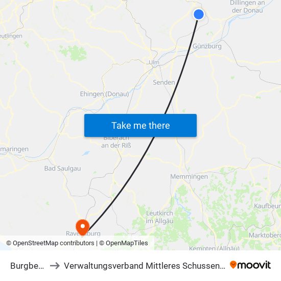 Burgberg to Verwaltungsverband Mittleres Schussental map