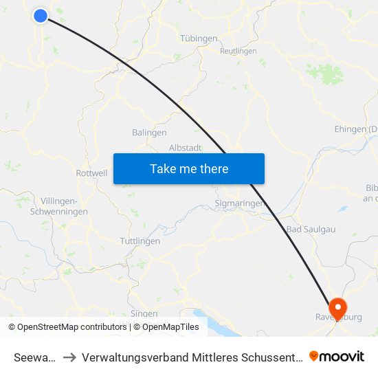 Seewald to Verwaltungsverband Mittleres Schussental map