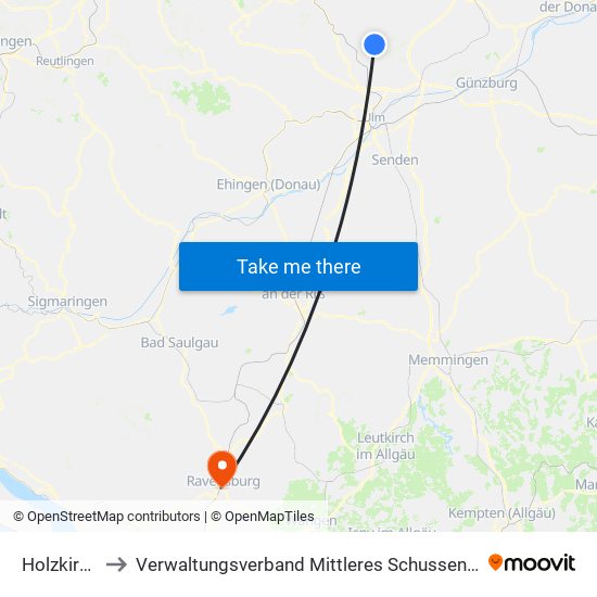 Holzkirch to Verwaltungsverband Mittleres Schussental map