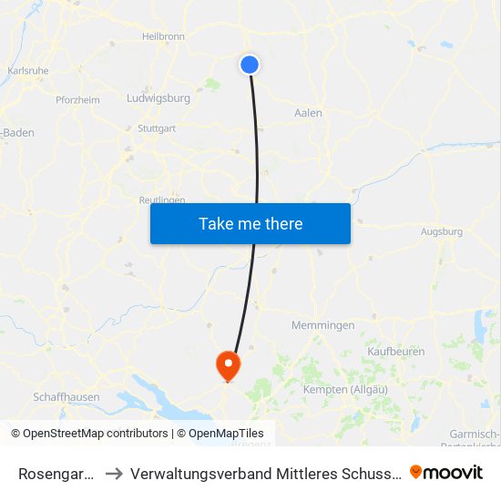 Rosengarten to Verwaltungsverband Mittleres Schussental map