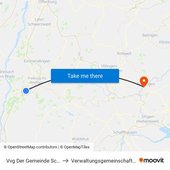 Vvg Der Gemeinde Schallstadt to Verwaltungsgemeinschaft Tuttlingen map