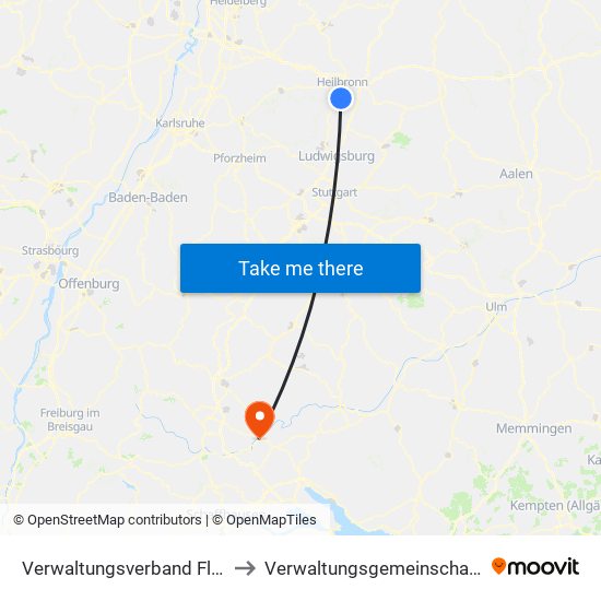 Verwaltungsverband Flein-Talheim to Verwaltungsgemeinschaft Tuttlingen map