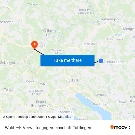 Wald to Verwaltungsgemeinschaft Tuttlingen map