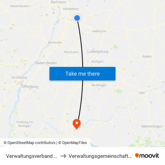 Verwaltungsverband Elsenztal to Verwaltungsgemeinschaft Tuttlingen map