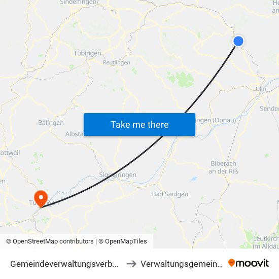 Gemeindeverwaltungsverband Lonsee-Amstetten to Verwaltungsgemeinschaft Tuttlingen map