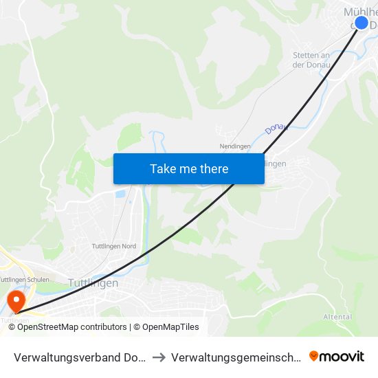 Verwaltungsverband Donau-Heuberg to Verwaltungsgemeinschaft Tuttlingen map