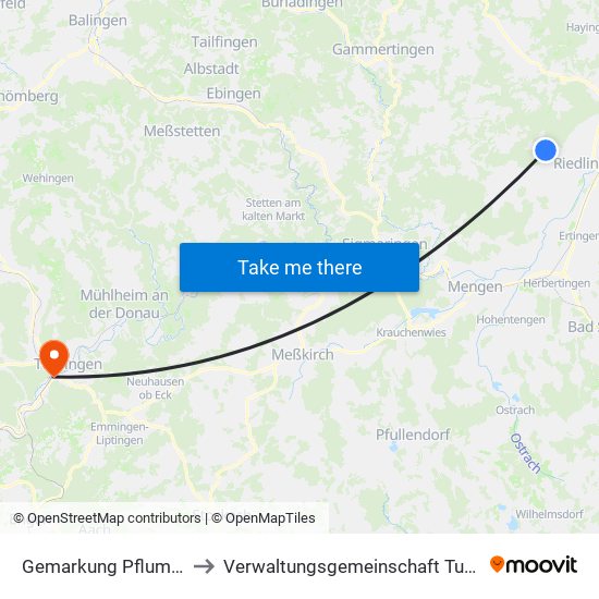 Gemarkung Pflummern to Verwaltungsgemeinschaft Tuttlingen map