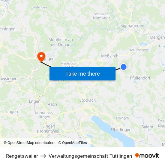 Rengetsweiler to Verwaltungsgemeinschaft Tuttlingen map