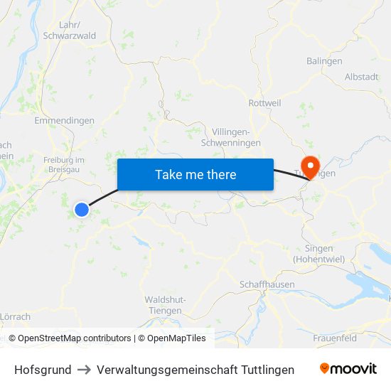 Hofsgrund to Verwaltungsgemeinschaft Tuttlingen map