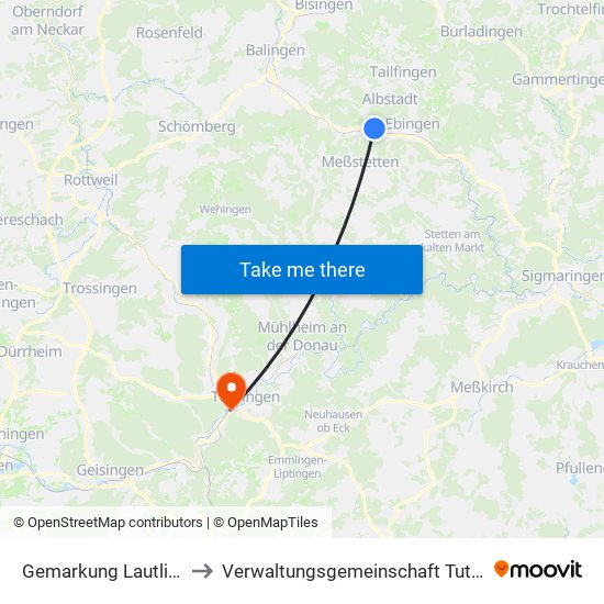 Gemarkung Lautlingen to Verwaltungsgemeinschaft Tuttlingen map