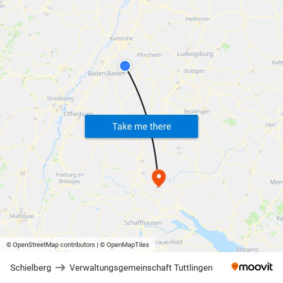 Schielberg to Verwaltungsgemeinschaft Tuttlingen map