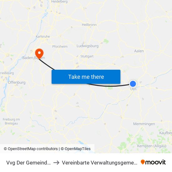 Vvg Der Gemeinde Dornstadt to Vereinbarte Verwaltungsgemeinschaft Gernsbach map