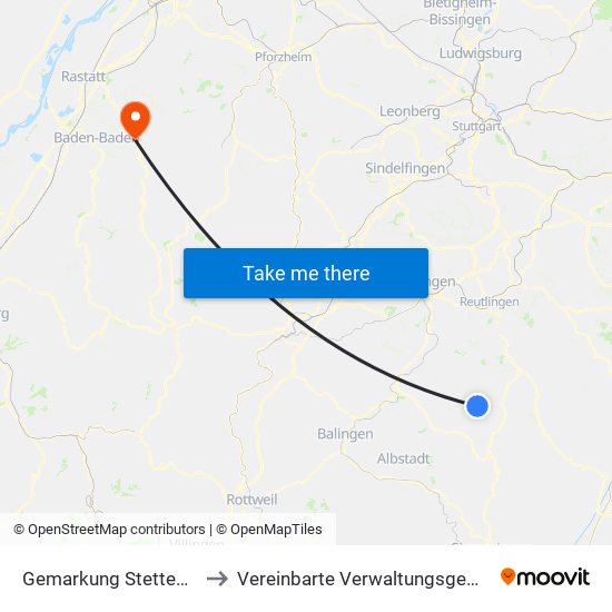 Gemarkung Stetten Unter Holstein to Vereinbarte Verwaltungsgemeinschaft Gernsbach map