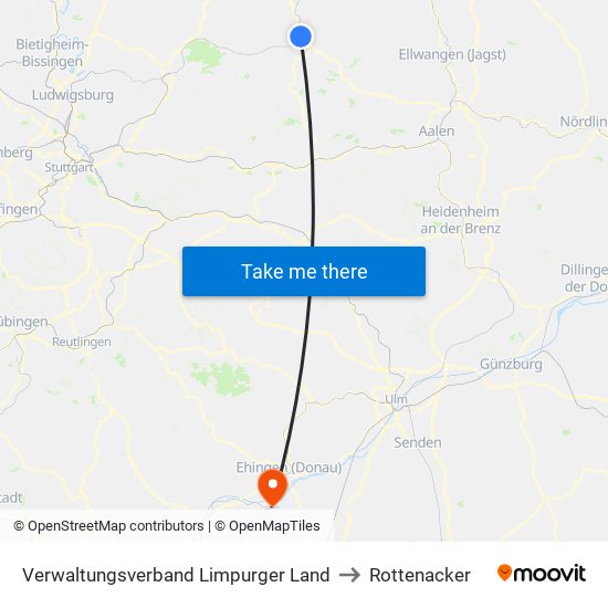 Verwaltungsverband Limpurger Land to Rottenacker map