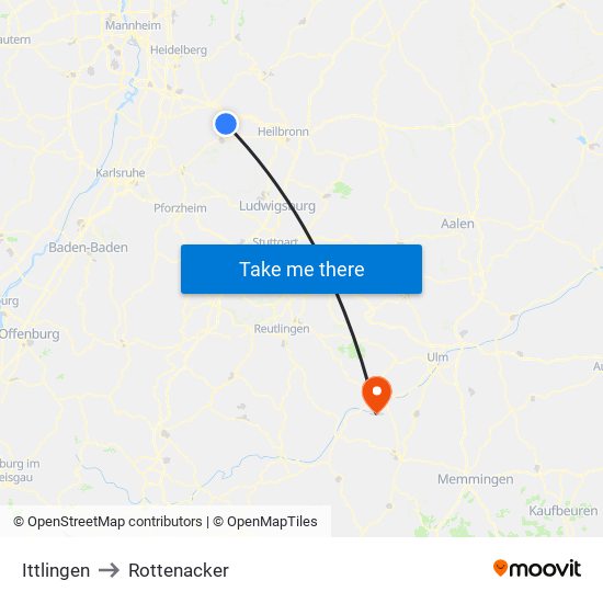 Ittlingen to Rottenacker map