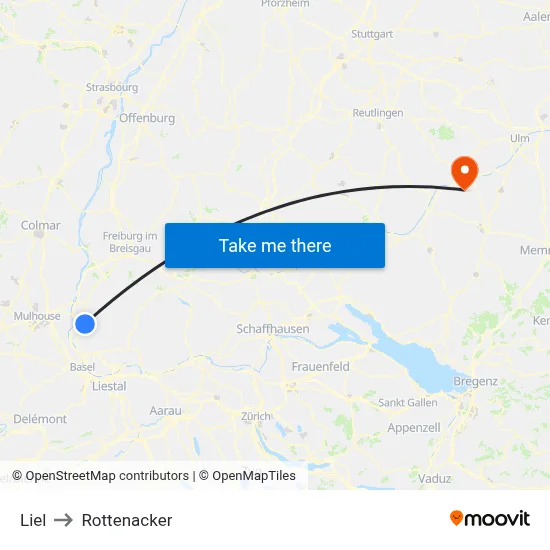 Liel to Rottenacker map