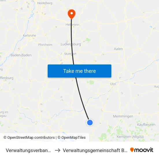 Verwaltungsverband Altshausen to Verwaltungsgemeinschaft Bad Friedrichshall map