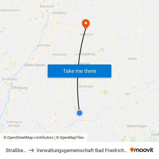 Straßberg to Verwaltungsgemeinschaft Bad Friedrichshall map