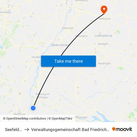 Seefelden to Verwaltungsgemeinschaft Bad Friedrichshall map