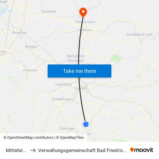 Mittelstadt to Verwaltungsgemeinschaft Bad Friedrichshall map
