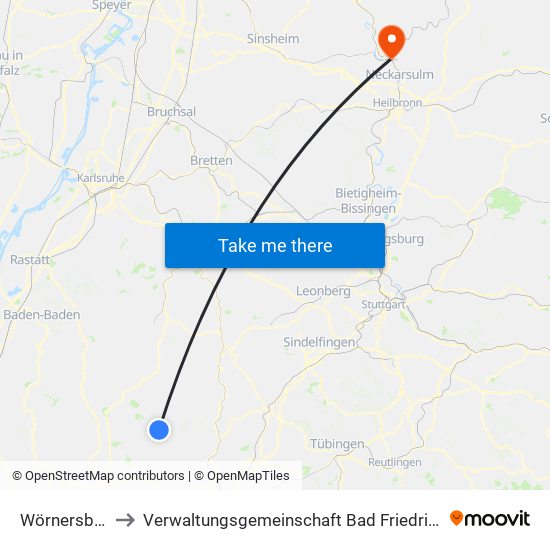 Wörnersberg to Verwaltungsgemeinschaft Bad Friedrichshall map