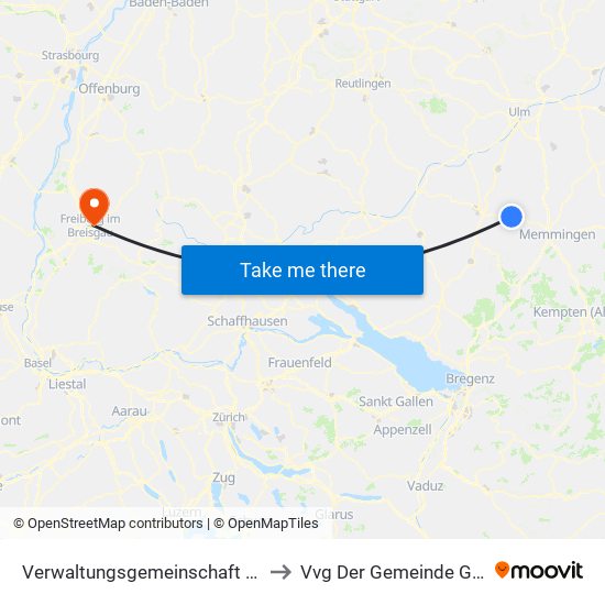 Verwaltungsgemeinschaft Ochsenhausen to Vvg Der Gemeinde Gundelfingen map