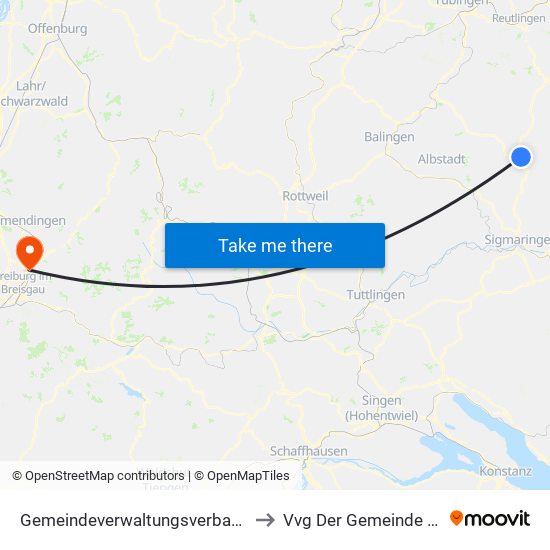 Gemeindeverwaltungsverband Gammertingen to Vvg Der Gemeinde Gundelfingen map