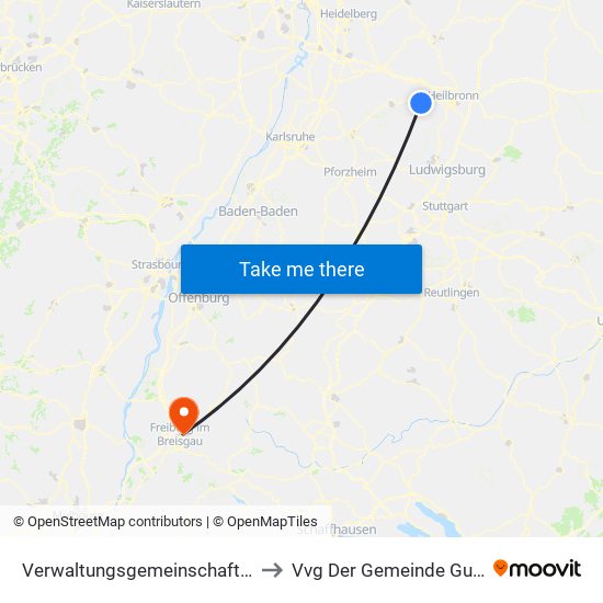 Verwaltungsgemeinschaft Schwaigern to Vvg Der Gemeinde Gundelfingen map