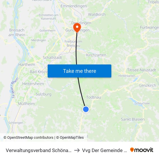 Verwaltungsverband Schönau Im Schwarzwald to Vvg Der Gemeinde Gundelfingen map