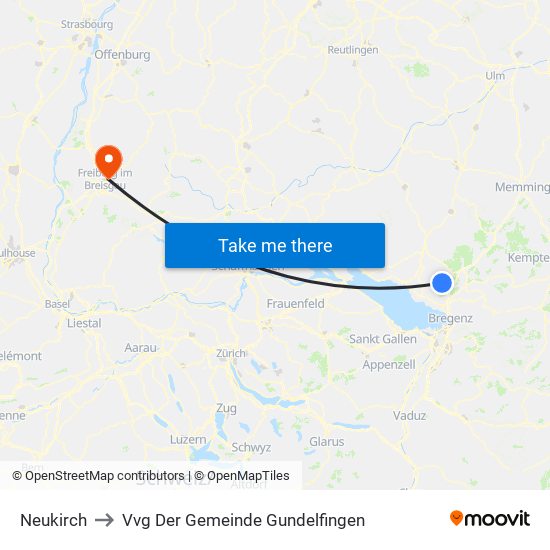 Neukirch to Vvg Der Gemeinde Gundelfingen map