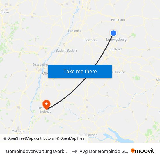 Gemeindeverwaltungsverband Besigheim to Vvg Der Gemeinde Gundelfingen map