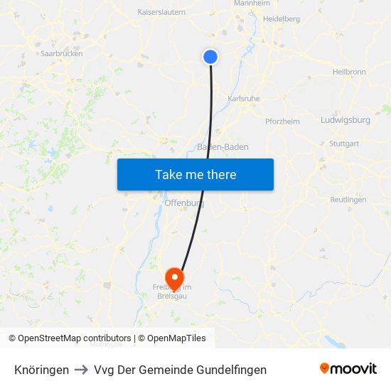 Knöringen to Vvg Der Gemeinde Gundelfingen map